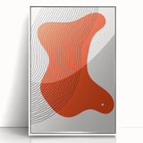Abstract Boho Wall Art | Bold Orange Minimalist Canvas Print