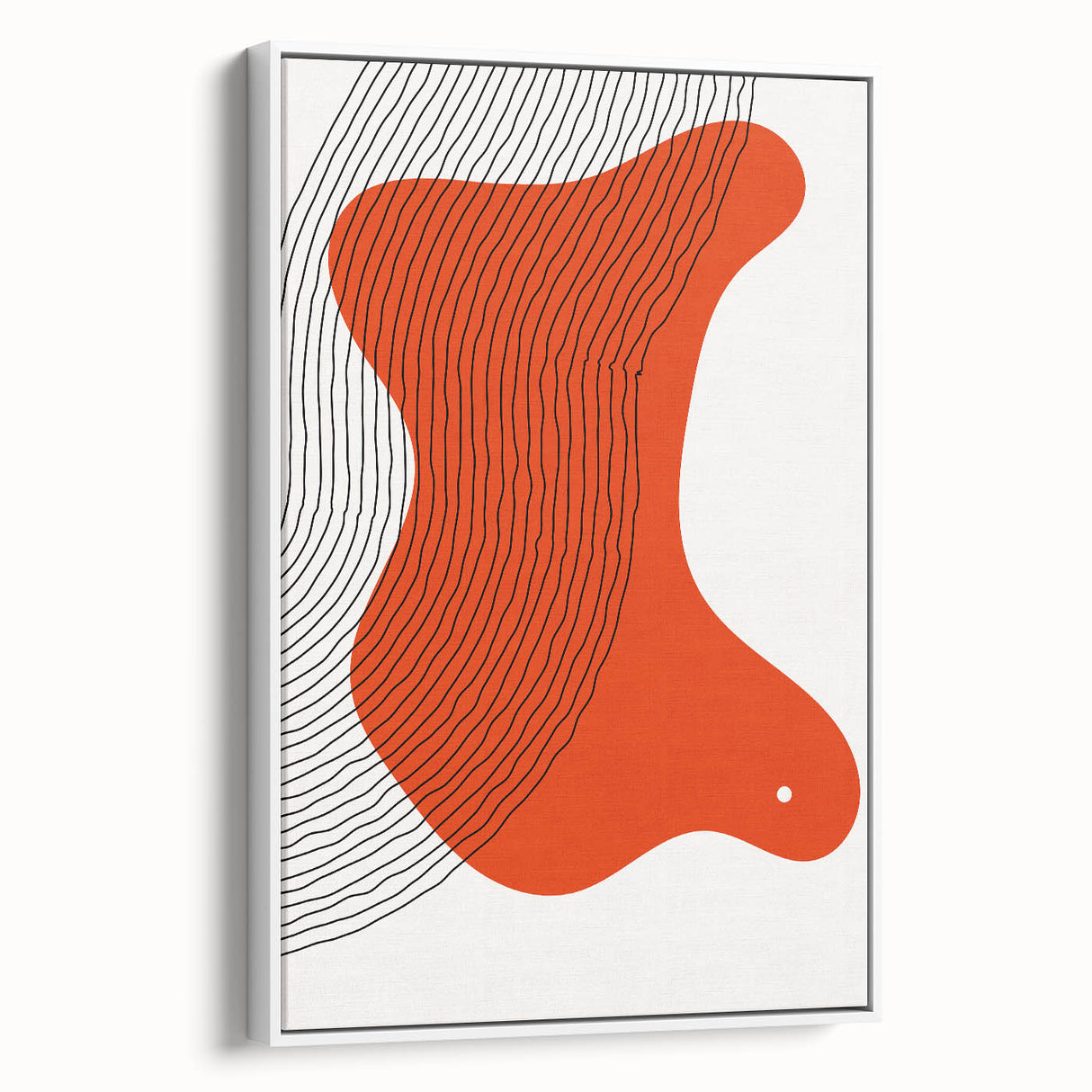 Abstract Boho Wall Art | Bold Orange Minimalist Canvas Print