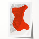 Abstract Boho Wall Art | Bold Orange Minimalist Canvas Print