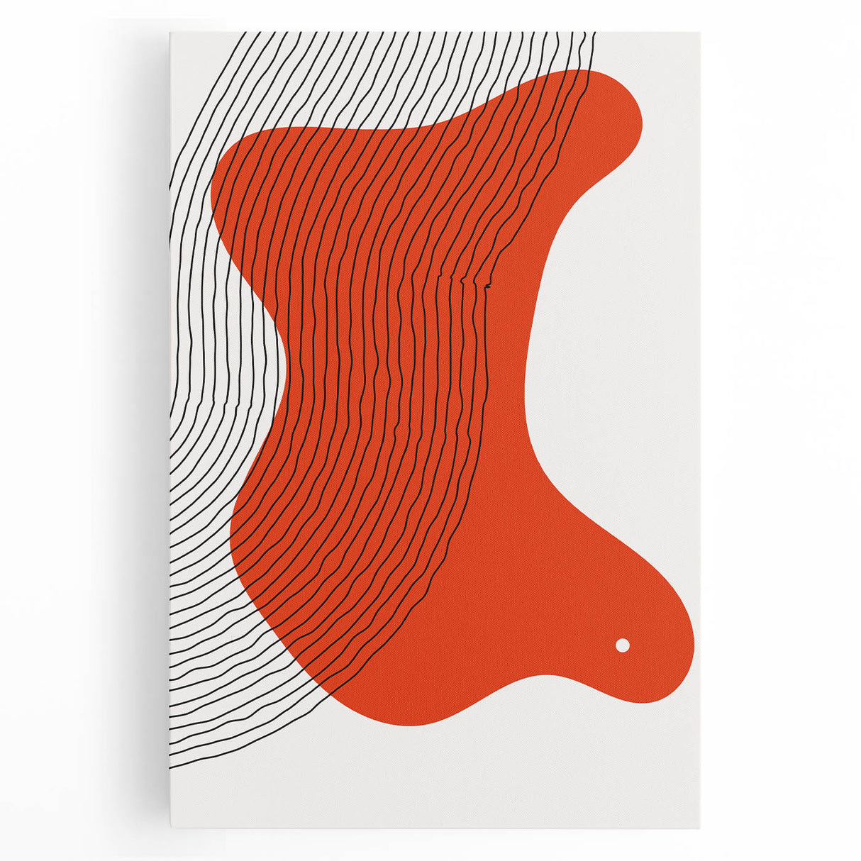Abstract Boho Wall Art | Bold Orange Minimalist Canvas Print