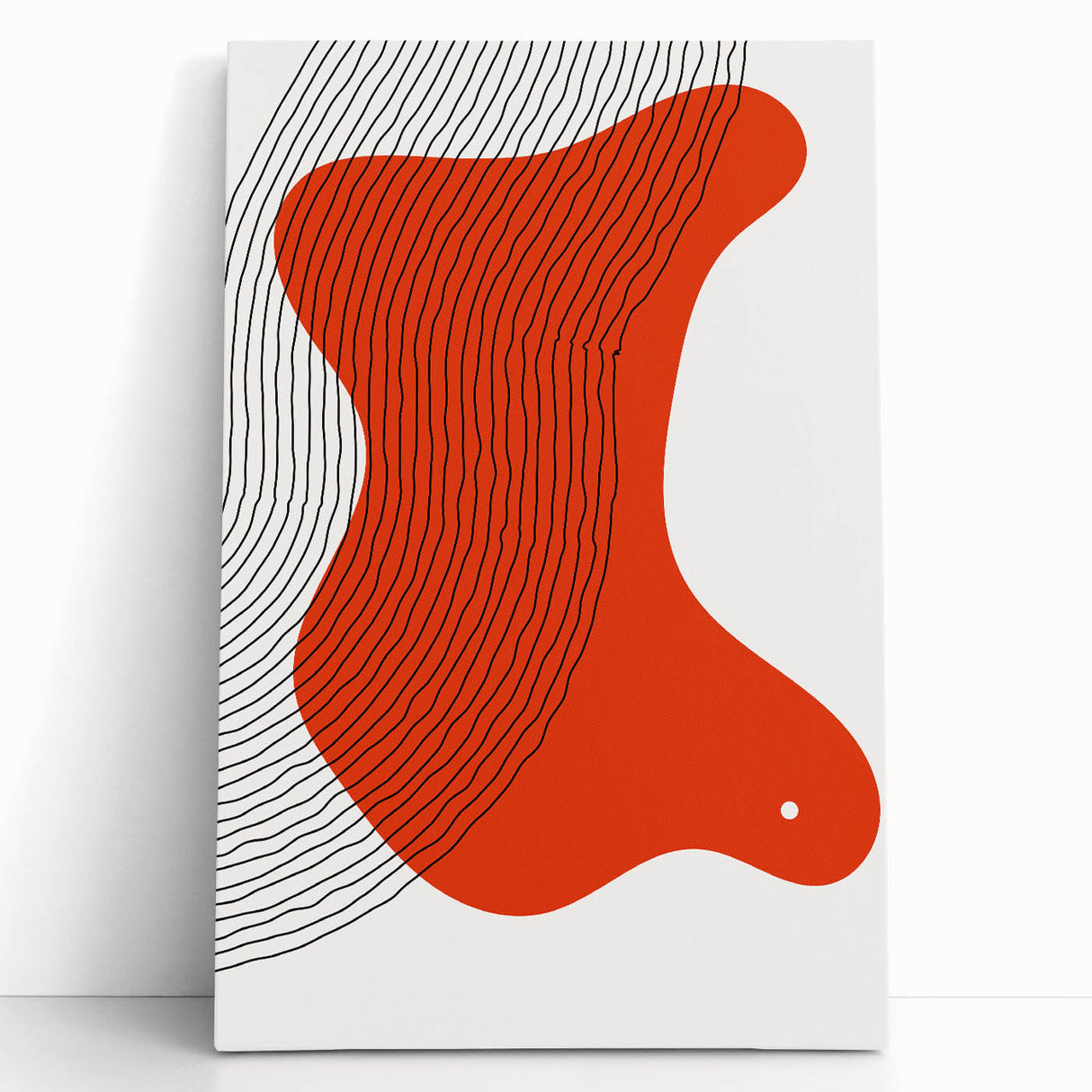 Abstract Boho Wall Art | Bold Orange Minimalist Canvas Print