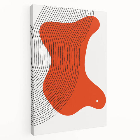 Abstract Boho Wall Art | Bold Orange Minimalist Canvas Print