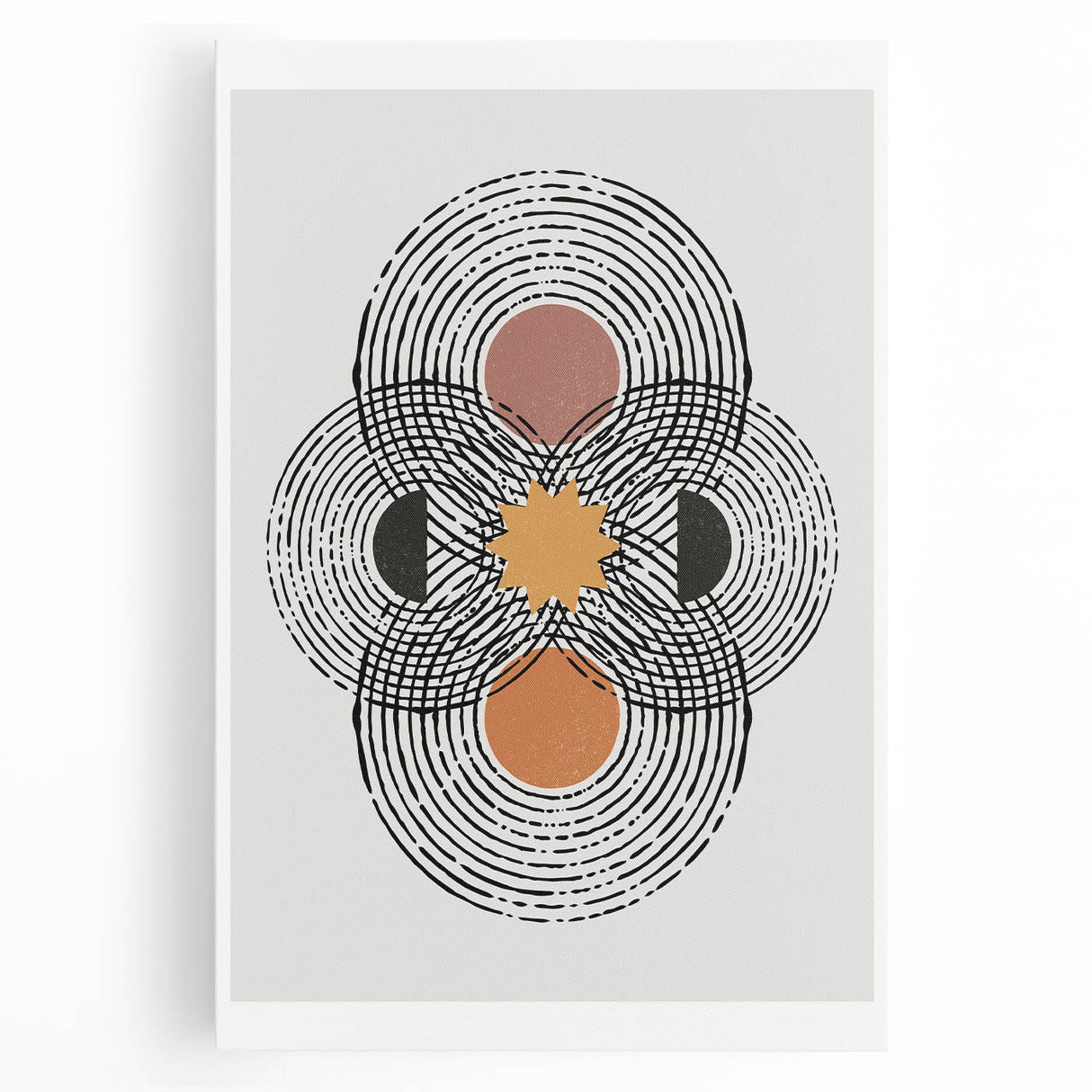 Bohemian Wall Art | Eclectic Boho Decor Canvas | Geometric Abstract Design