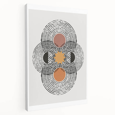 Bohemian Wall Art | Eclectic Boho Decor Canvas | Geometric Abstract Design