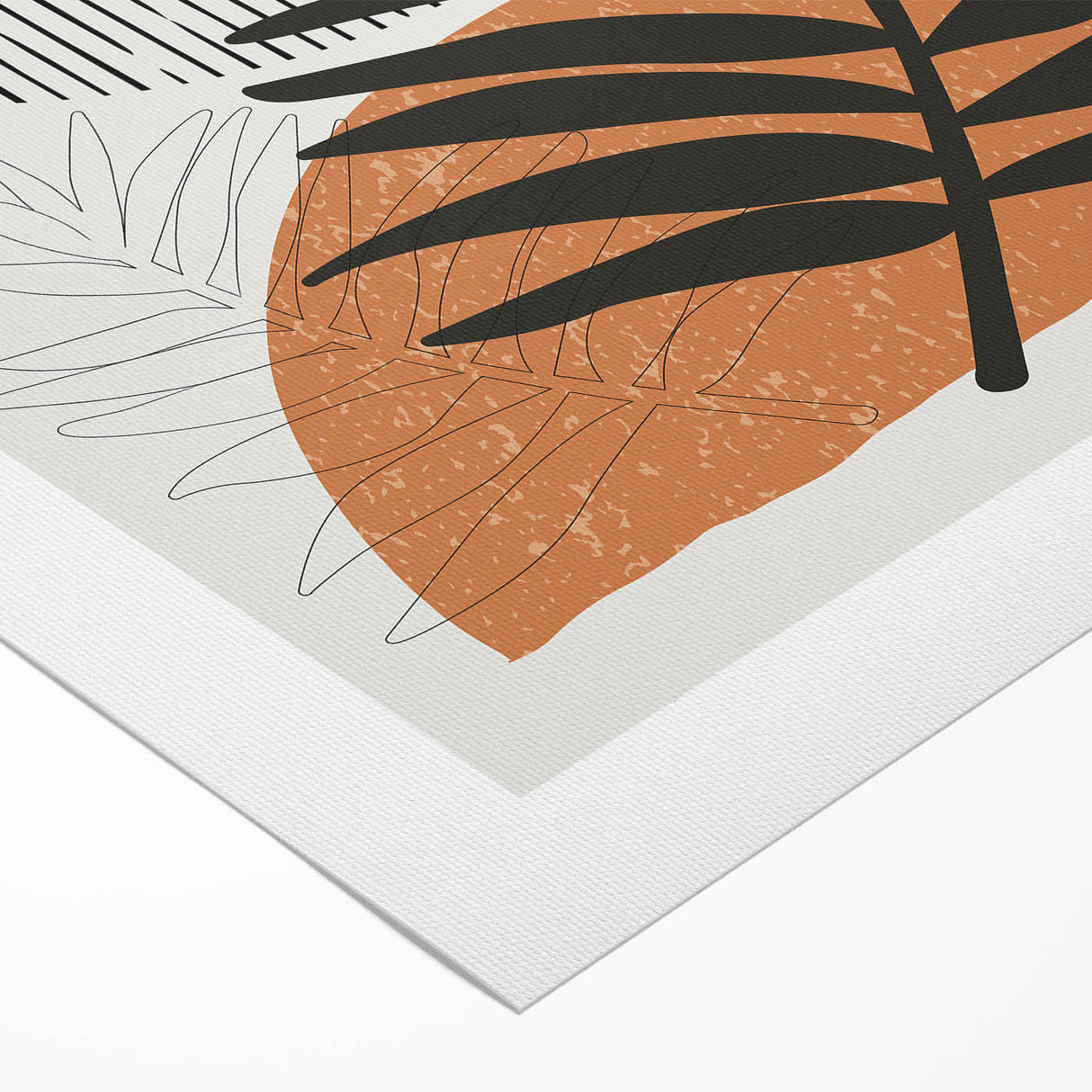 Bohemian Wall Art - Eclectic Palm Leaf Boho Decor Canvas - Chic Art Print
