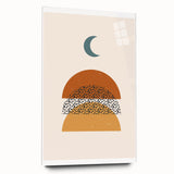 Bohemian Abstract Wall Art – Eclectic Moon and Earthy Tones Canvas Print