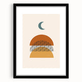 Bohemian Abstract Wall Art – Eclectic Moon and Earthy Tones Canvas Print