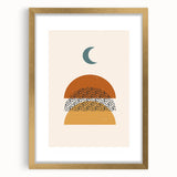 Bohemian Abstract Wall Art – Eclectic Moon and Earthy Tones Canvas Print