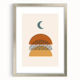 Bohemian Abstract Wall Art – Eclectic Moon and Earthy Tones Canvas Print