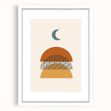 Bohemian Abstract Wall Art – Eclectic Moon and Earthy Tones Canvas Print