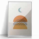 Bohemian Abstract Wall Art – Eclectic Moon and Earthy Tones Canvas Print