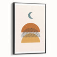 Bohemian Abstract Wall Art – Eclectic Moon and Earthy Tones Canvas Print