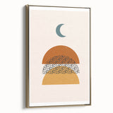 Bohemian Abstract Wall Art – Eclectic Moon and Earthy Tones Canvas Print
