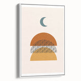 Bohemian Abstract Wall Art – Eclectic Moon and Earthy Tones Canvas Print