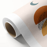 Bohemian Abstract Wall Art – Eclectic Moon and Earthy Tones Canvas Print