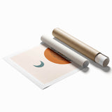 Bohemian Abstract Wall Art – Eclectic Moon and Earthy Tones Canvas Print