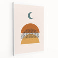 Bohemian Abstract Wall Art – Eclectic Moon and Earthy Tones Canvas Print