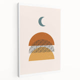 Bohemian Abstract Wall Art – Eclectic Moon and Earthy Tones Canvas Print