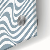 Bohemian Wall Art | Bauhaus 1919 Blue and White Wave Boho Chic Print