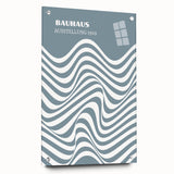 Bohemian Wall Art | Bauhaus 1919 Blue and White Wave Boho Chic Print