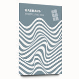 Bohemian Wall Art | Bauhaus 1919 Blue and White Wave Boho Chic Print