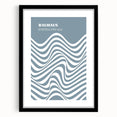 Bohemian Wall Art | Bauhaus 1919 Blue and White Wave Boho Chic Print
