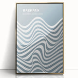 Bohemian Wall Art | Bauhaus 1919 Blue and White Wave Boho Chic Print