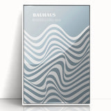 Bohemian Wall Art | Bauhaus 1919 Blue and White Wave Boho Chic Print