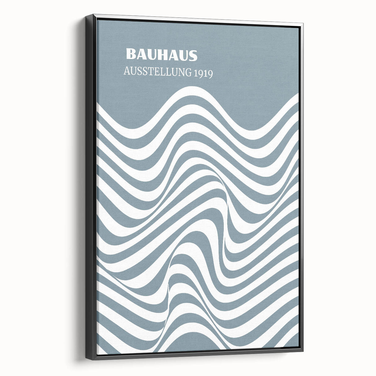 Bohemian Wall Art | Bauhaus 1919 Blue and White Wave Boho Chic Print