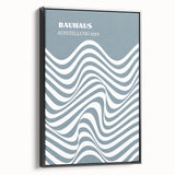 Bohemian Wall Art | Bauhaus 1919 Blue and White Wave Boho Chic Print