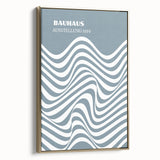Bohemian Wall Art | Bauhaus 1919 Blue and White Wave Boho Chic Print