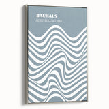 Bohemian Wall Art | Bauhaus 1919 Blue and White Wave Boho Chic Print