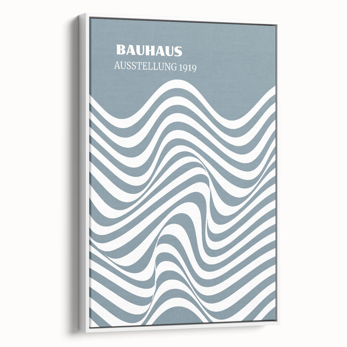 Bohemian Wall Art | Bauhaus 1919 Blue and White Wave Boho Chic Print