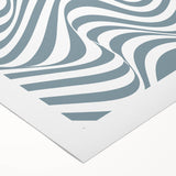 Bohemian Wall Art | Bauhaus 1919 Blue and White Wave Boho Chic Print