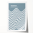Bohemian Wall Art | Bauhaus 1919 Blue and White Wave Boho Chic Print