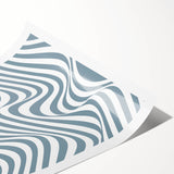 Bohemian Wall Art | Bauhaus 1919 Blue and White Wave Boho Chic Print