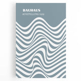 Bohemian Wall Art | Bauhaus 1919 Blue and White Wave Boho Chic Print