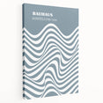 Bohemian Wall Art | Bauhaus 1919 Blue and White Wave Boho Chic Print