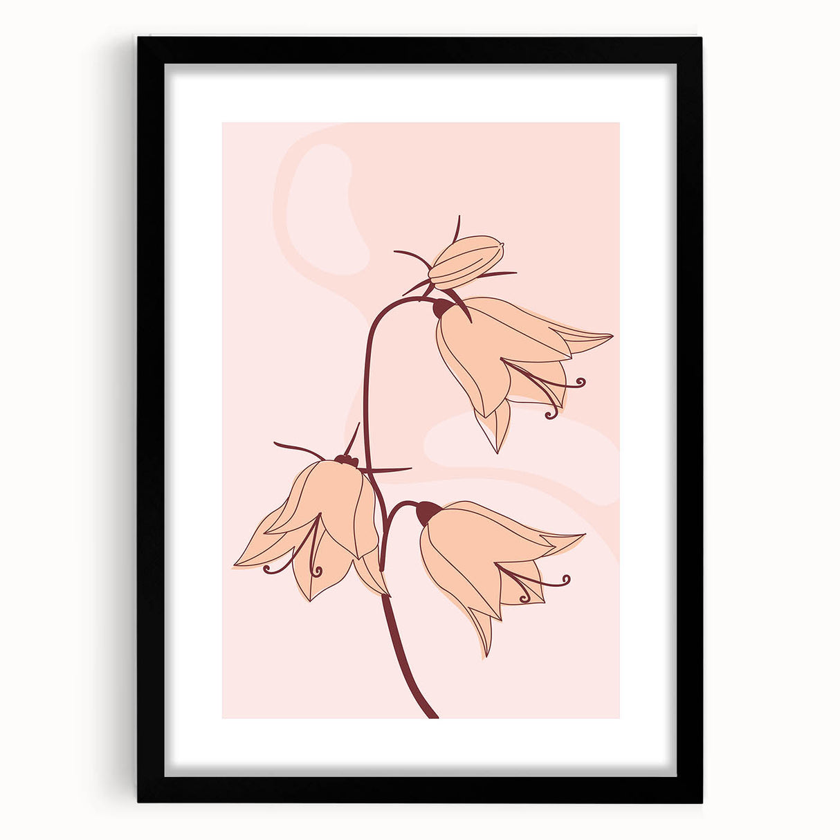 Elegant Floral Boho Wall Art | Artistic Bohemian Decor Canvas | Print