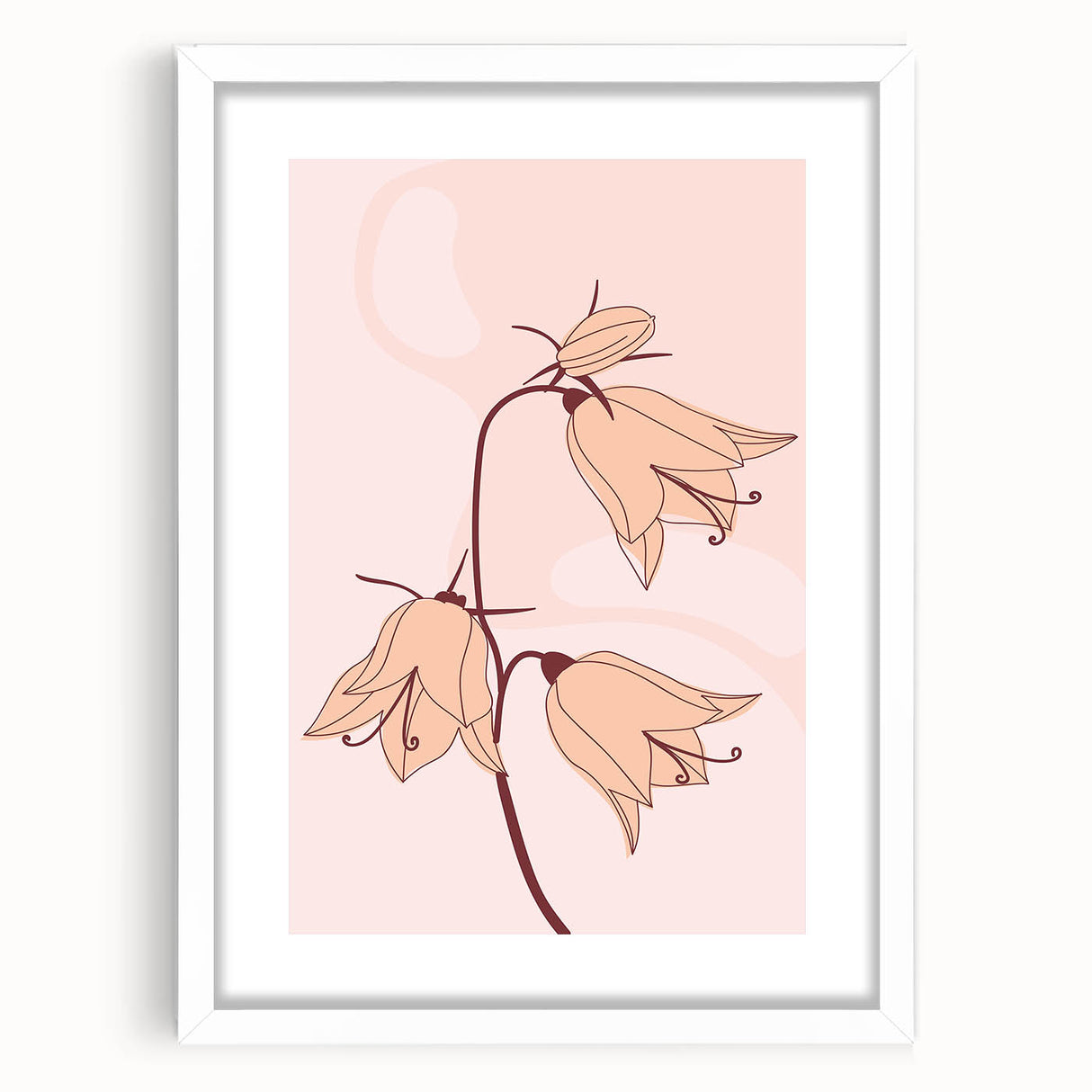Elegant Floral Boho Wall Art | Artistic Bohemian Decor Canvas | Print