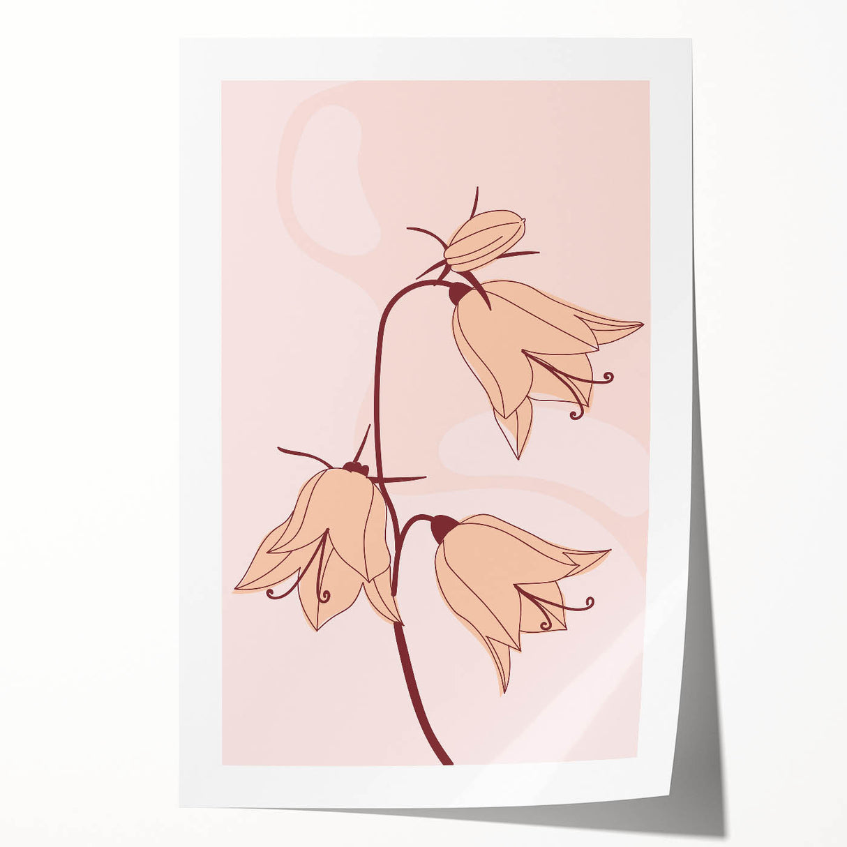 Elegant Floral Boho Wall Art | Artistic Bohemian Decor Canvas | Print