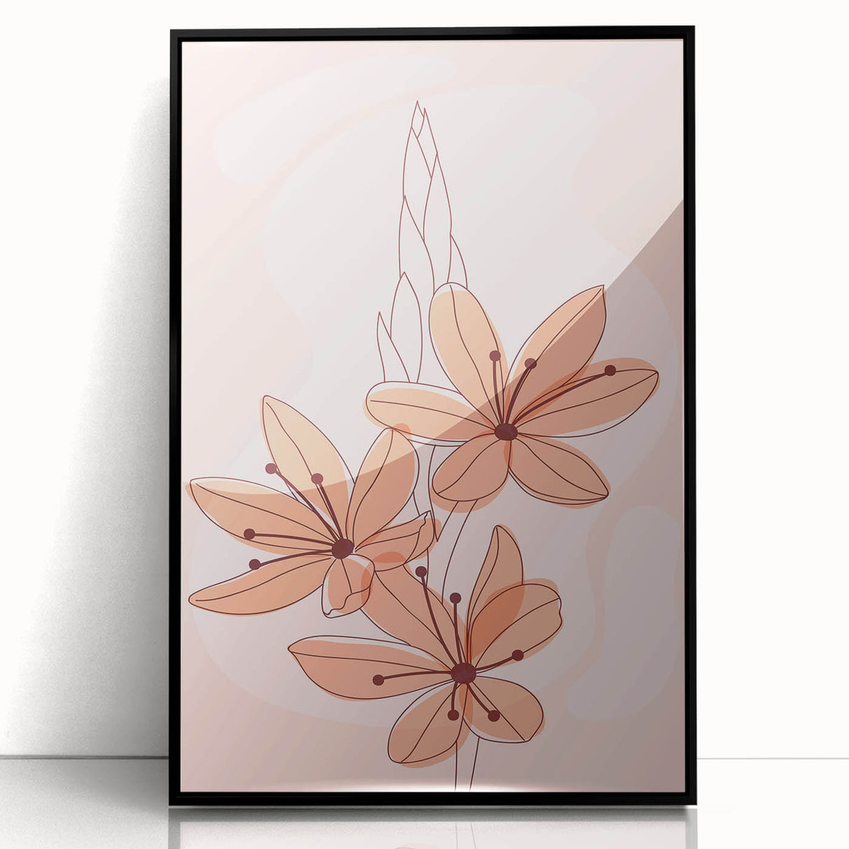 Floral Boho Wall Art | Soft Bohemian Decor Canvas | Artistic Print