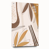 Minimalist Boho Leaf Wall Art | Earthy Bohemian Decor Canvas | Print