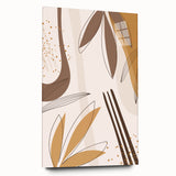 Minimalist Boho Leaf Wall Art | Earthy Bohemian Decor Canvas | Print