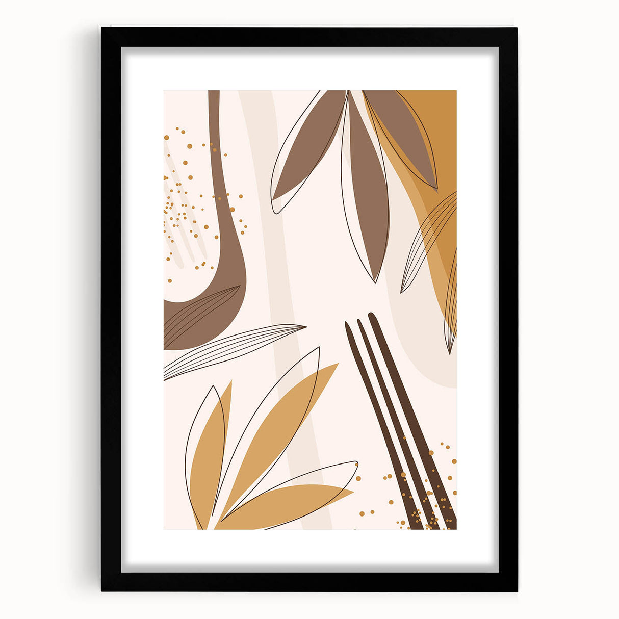 Minimalist Boho Leaf Wall Art | Earthy Bohemian Decor Canvas | Print