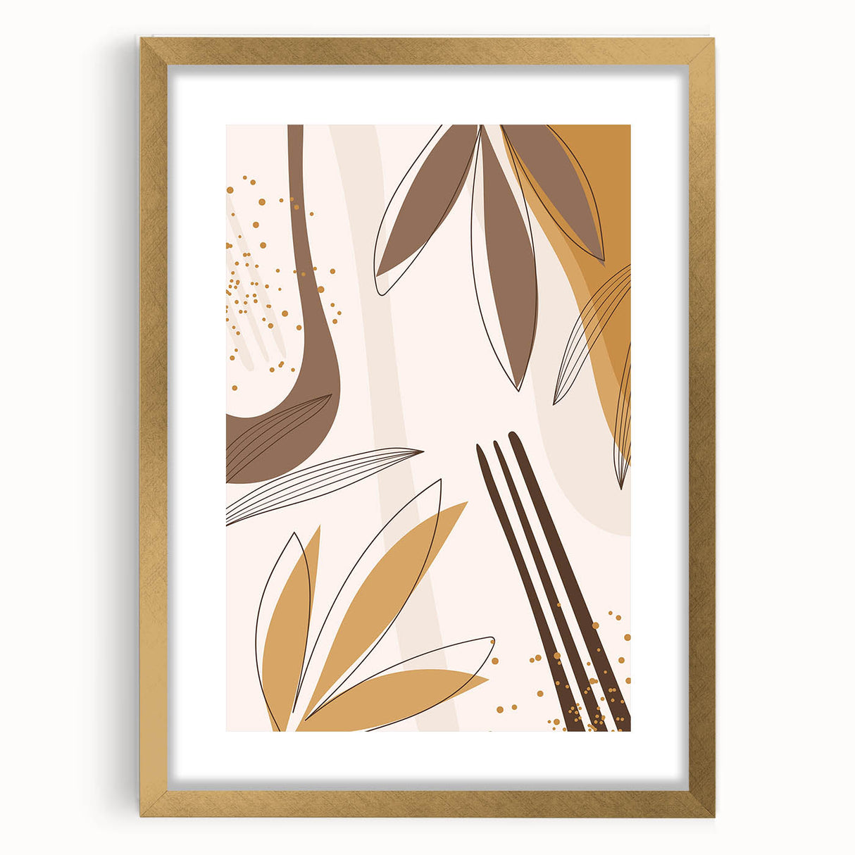 Minimalist Boho Leaf Wall Art | Earthy Bohemian Decor Canvas | Print