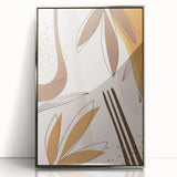 Minimalist Boho Leaf Wall Art | Earthy Bohemian Decor Canvas | Print