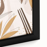 Minimalist Boho Leaf Wall Art | Earthy Bohemian Decor Canvas | Print