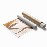 Minimalist Boho Leaf Wall Art | Earthy Bohemian Decor Canvas | Print