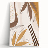 Minimalist Boho Leaf Wall Art | Earthy Bohemian Decor Canvas | Print